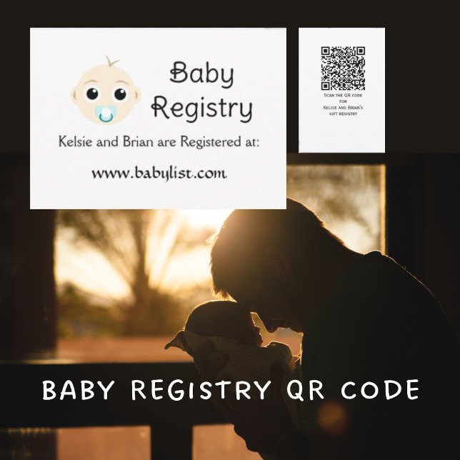 QR Code Baby Registry Baby Shower Card (Baby Registry QR Code Baby Shower Enclosure Cards)