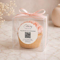 QR Code Bakery Cake Monogram Logo Business