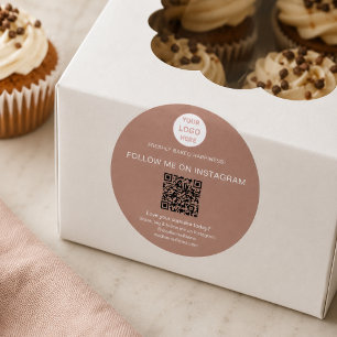 QR Code Bakery Logo Business Sticker