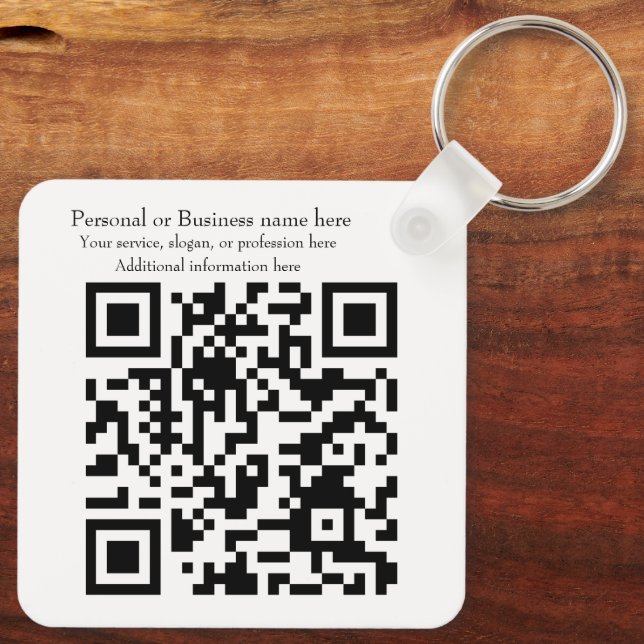 QR code Basic business Keychain (Back)