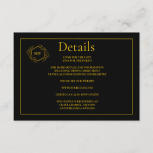 QR Code Black and Gold  Enclosure Card Details