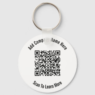 QR Code Black and White Business Template  Keychain
