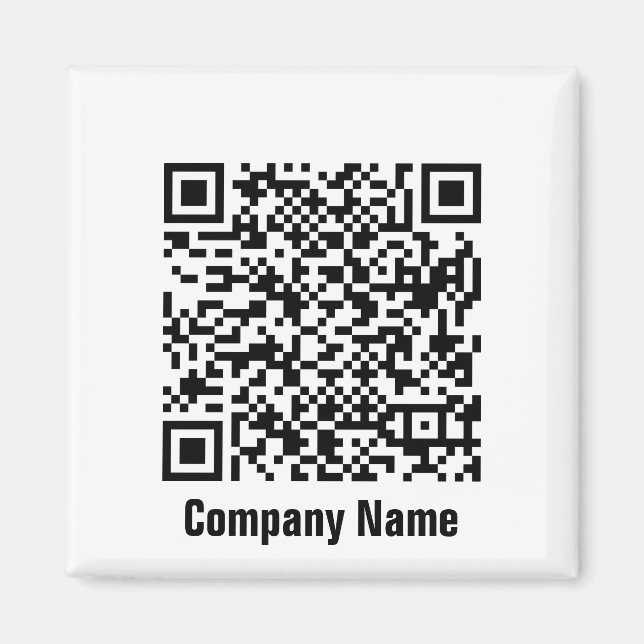 QR Code Black and White Business Template  Magnet (Front)