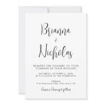 QR Code Black and White Calligraphy Wedding