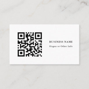 QR Code Black and White Simple Business Card