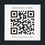 QR Code Black and White Simple Business  Magnet<br><div class="desc">Create your own custom business magnet with QR Code. Please click Customize Further link to change font,  size,  and colour for more advanced customization of this design.</div>