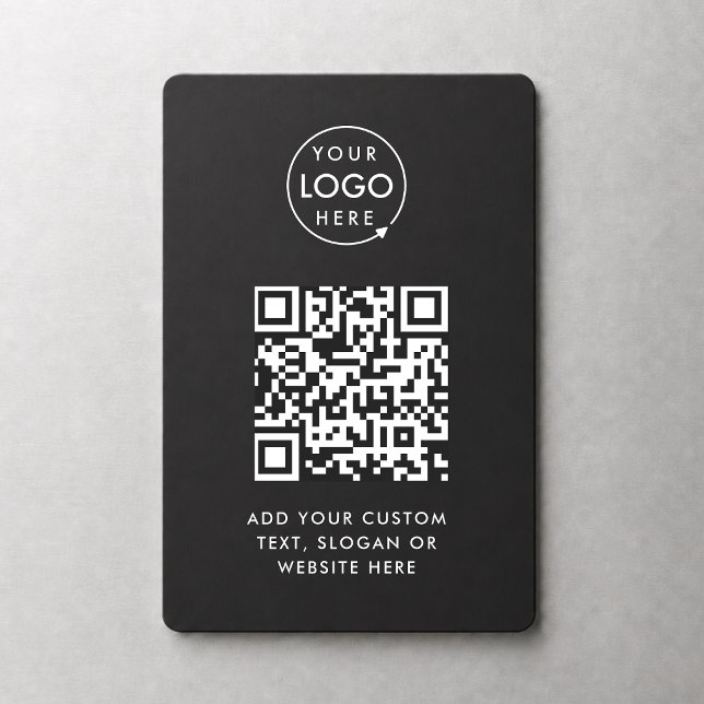QR Code | Black Business Logo Professional Modern Magnet (Creator Uploaded)