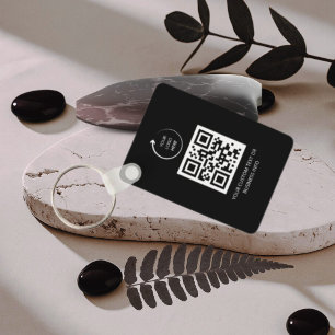 QR Code  black Business Professional Simple Logo Keychain