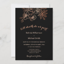QR Code | Black Copper Floral | Goth Wedding