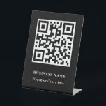 QR Code Black Modern Business Pedestal Sign<br><div class="desc">Create your own custom business pedestal sign with QR Code. Please click Customize Further link to change font,  size,  and colour for more advanced customization of this design.</div>