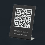 QR Code Black Modern Business Pedestal Sign<br><div class="desc">Create your own custom business pedestal sign with QR Code. Please click Customize Further link to change font,  size,  and colour for more advanced customization of this design.</div>