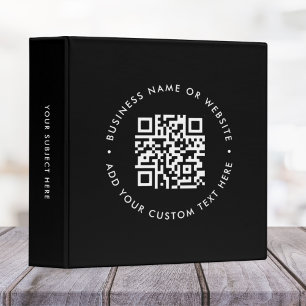 QR Code   Black Modern Minimal Stylish Business Binder