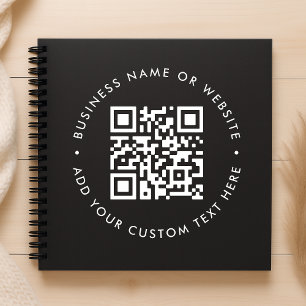 QR Code   Black Modern Minimal Stylish Business Notebook
