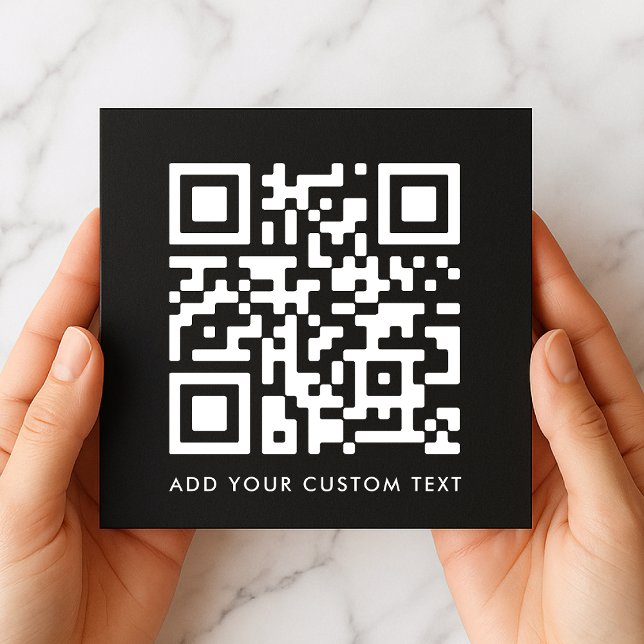 QR Code | Black Modern Minimalist Stylish Square  Invitation (Creator Uploaded)