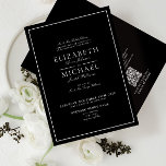 QR Code Black & White Classic Script Wedding Invit Invitation<br><div class="desc">A classic, elegant black and white wedding invitation, featuring script calligraphy. Perfect for the modern bride having a formal affair. Save the cost on enclosue stationary with our QR Code included on the back of the invitation for RSVP and Wedding details. Contact designer for matching products. Thank you sooo much...</div>