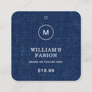 QR Code Blue Clothing Label Price Hang Tag