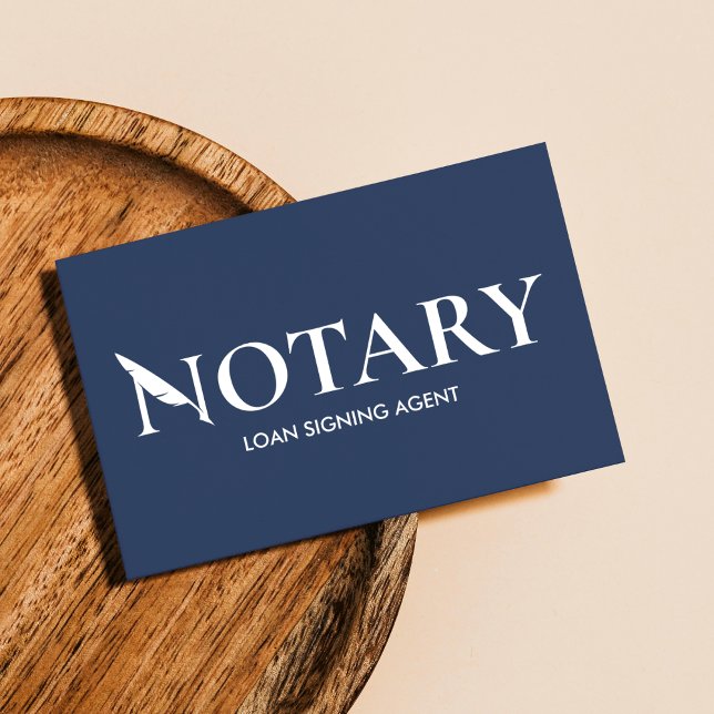 QR Code Blue & White Professional Notary Business Card (Creator Uploaded)