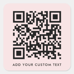 QR Code   Blush Pink Minimalist Simple Scan Me Square Sticker