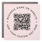 QR Code | Blush Pink Modern Round Bumper
