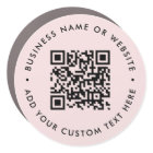 QR Code | Blush Pink Modern Round Bumper
