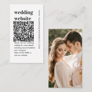 QR Code Bold Wedding Website Enclosure Card