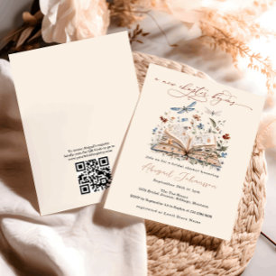 QR Code Book New Chapter Begins Bridal Shower  Invitation