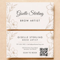 QR Code Botanical Blush Brow Artist Floral