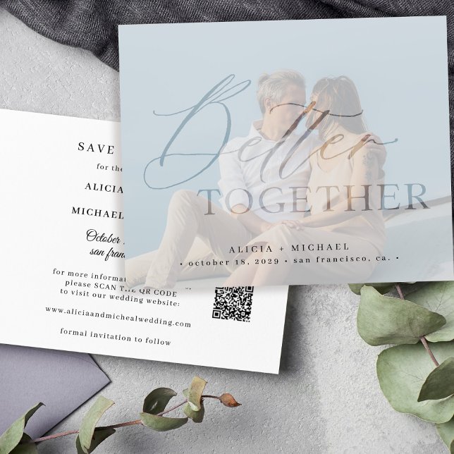 QR CODE budget script photo wedding save the date (Creator Uploaded)