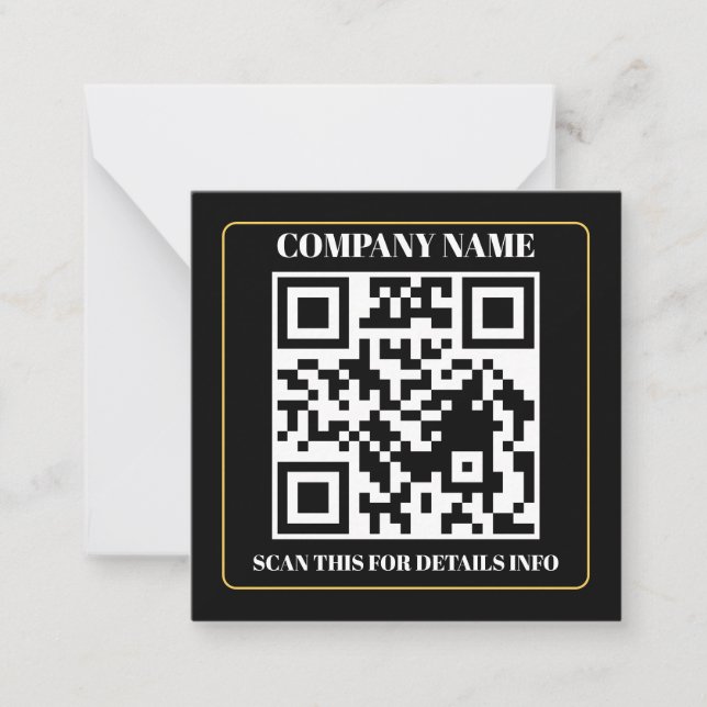 QR Code Business Branding Easy Note Card (Front)