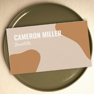 QR code business card, Beige dusty gold minimalist Card