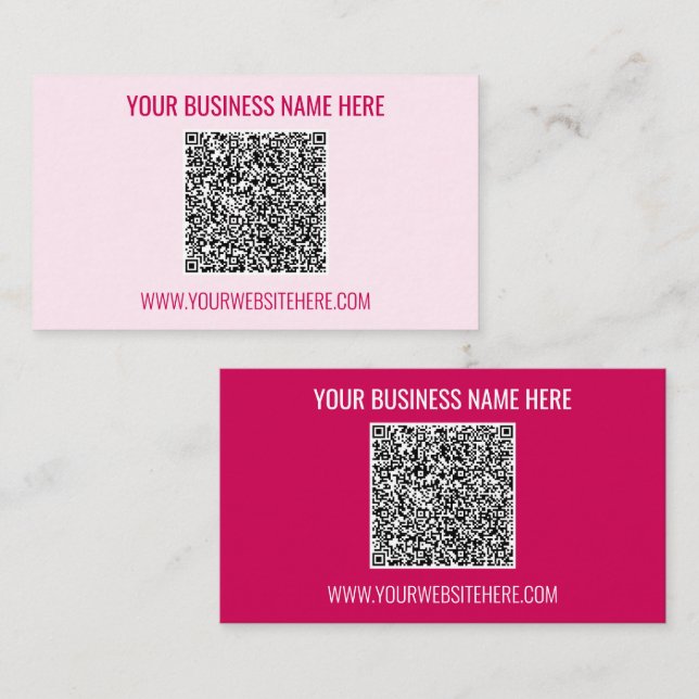 QR Code Business Card Custom Text and Your Colours (Front/Back)