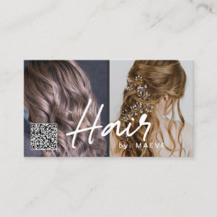 QR code business card for hair stylish with photos