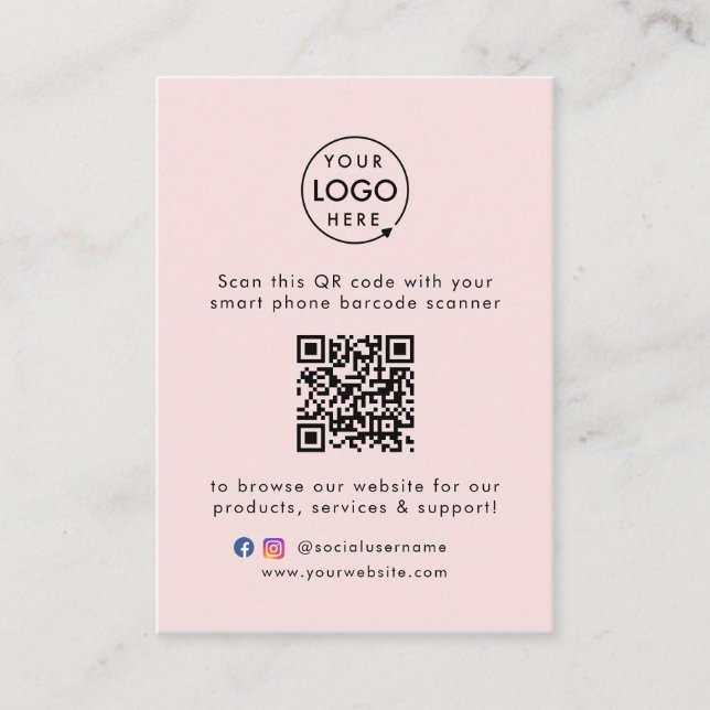 QR Code Business Card | Large Promotional Cards (Front)