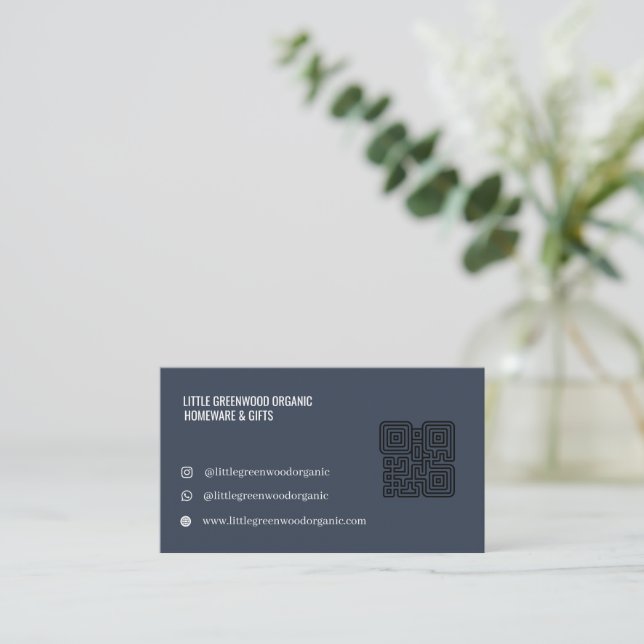 QR Code Business Card | Modern Feminine Pink (Standing Front)
