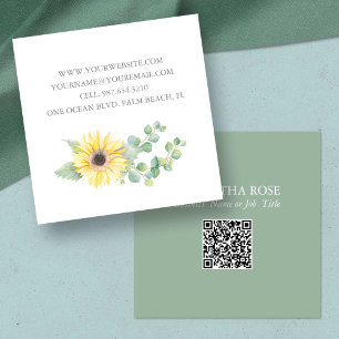 QR Code Business Card – Watercolor Floral