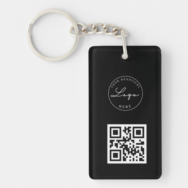 QR Code Business Card Your Logo Custom Keychain (Front)