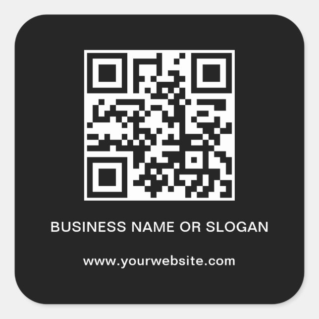 QR Code Business Company Corporate Professional Square Sticker (Front)