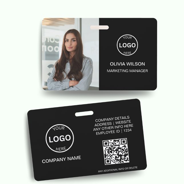 Qr Code Business ID Card Modern Photo Employee Bad Badge (Creator Uploaded)