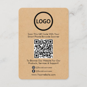 QR Code Business Kraft Paper Social Media Enclosur Enclosure Card