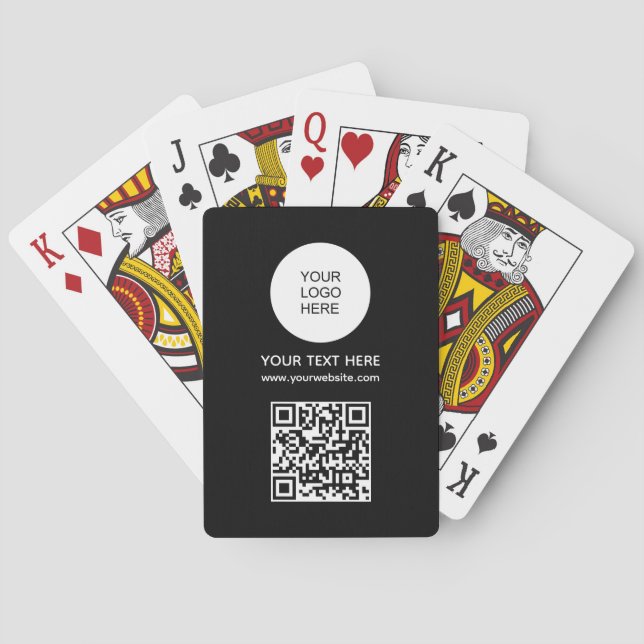 QR Code Business Logo Barcode Personalized Poker Playing Cards (Back)