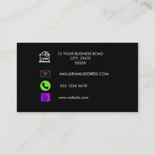 QR Code Business Logo   Black Modern Professional  Card