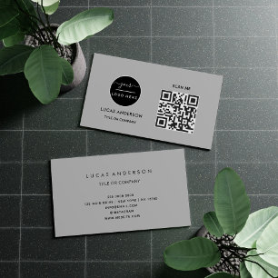 QR Code Business Logo   Black Modern Professional  Card