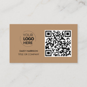 QR Code Business Logo   Brown Modern Professional Business Card