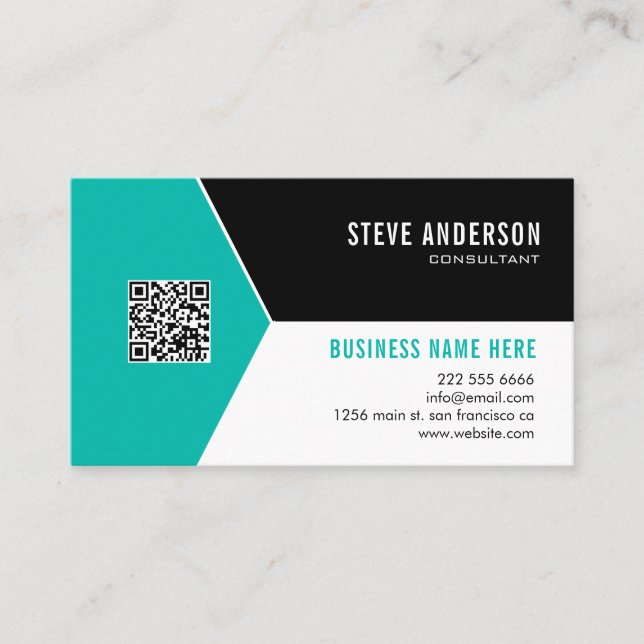 QR Code Business Logo  Business Card (Front)