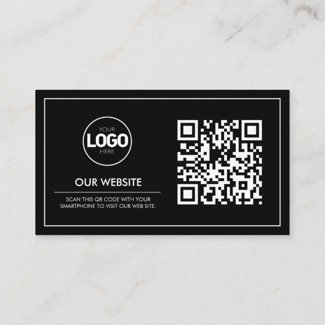 QR Code Business Logo Card | Modern Minimalist (Back)