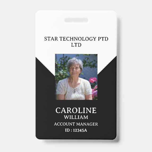 QR Code Business Logo Company Employee Work Badge (Front)