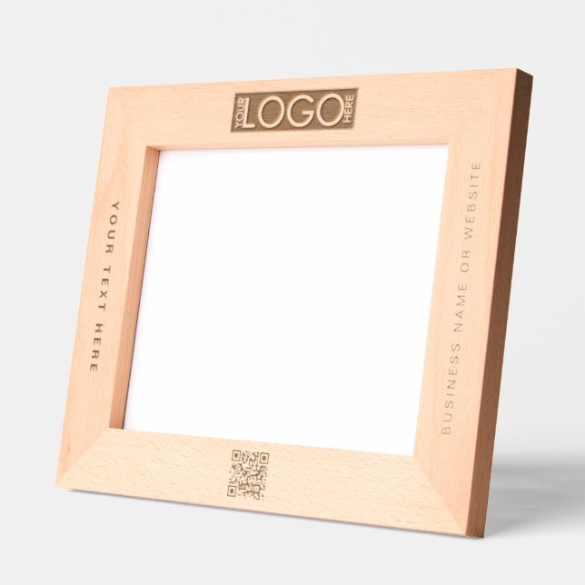 QR Code Business Logo Etched Minimalist Business  Frames (Left)