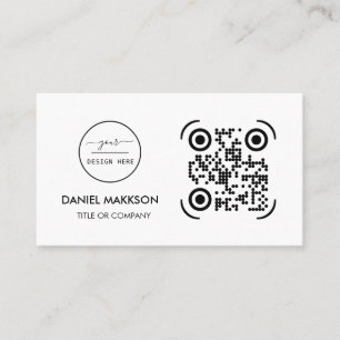 QR Code Business Logo Modern Blush Pink Business Card