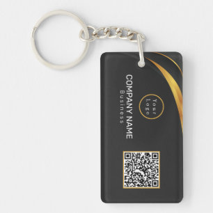 QR Code Business Logo Modern Keychain