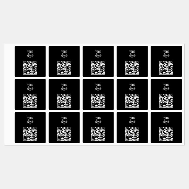 QR Code Business Logo Modern Minimalist Black  (Sheet)